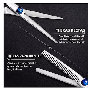 Foto 4 | Foto 4 | Tijeras Estilista Barbero Profesionales Para Cortar Cabello Plata Azul