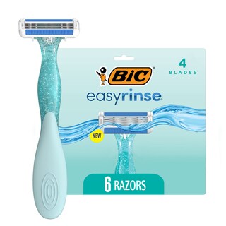 Foto 1 | Foto 1 | Maquinillas De Afeitar Desechables Bic Easyrinse, Antiobstructivas, Para Mujer, Paquete De 6 - Venta Internacional.