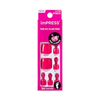 Foto 1 | Foto 1 | Presiona Las Uñas De Los Pies Kiss Impress No Glue Mani Hot Pink X30 - Venta Internacional.