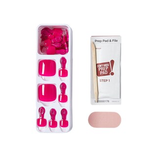 Foto 5 | Foto 5 | Presiona Las Uñas De Los Pies Kiss Impress No Glue Mani Hot Pink X30 - Venta Internacional.