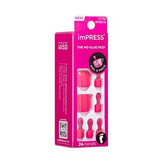 Foto 7 | Foto 7 | Presiona Las Uñas De Los Pies Kiss Impress No Glue Mani Hot Pink X30 - Venta Internacional.