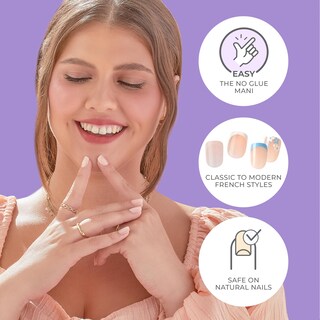 Foto 3 | Foto 3 | Uñas Prensadas Impress Fearless French Medium Almendra - Venta Internacional.