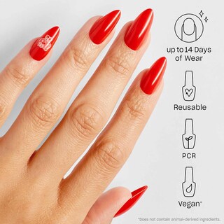Foto 2 | Foto 2 | Press On Nails Opi Xpress/on Bow-tiful, Color Rojo Brillante Y Largo Almendra - Venta Internacional.