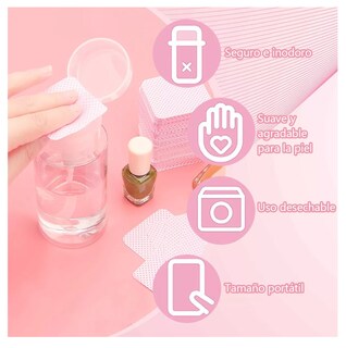 Foto 4 | Foto 4 | Toallitas Libre De Pelusa Para Uñas Limpiar Pinza 400 Pzs Rosa