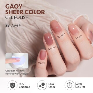 Foto 5 | Foto 5 | Set de Esmaltes de Uñas Gaoy Rose Brown Jelly Gel 6 Colores 6.5 ml - Venta Internacional