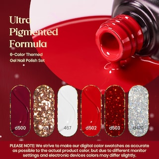 Foto 2 | Foto 2 | Esmalte De Uñas Beetles Gel Red Glitter Burgundy 7,5 Ml X6 - Venta Internacional.