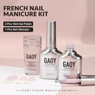 Foto 6 | Foto 6 | Estampador De Uñas Gaoy Con 2 Esmaltes En Gel, 16 Ml, Kit De Manicura Francesa - Venta Internacional.