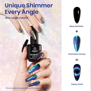 Foto 3 | Foto 3 | Esmalte De Uñas En Gel Beetles Blue Cat Eye De 15 Ml Con Imán - Venta Internacional.