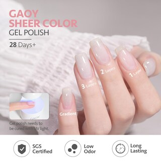 Foto 6 | Foto 6 | Set De Esmaltes De Uñas En Gel Gaoy Jelly Nude Pink, 6 Colores, 6,5 Ml - Venta Internacional.