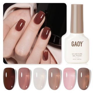 Foto 1 | Foto 1 | Set De Esmaltes De Uñas Gaoy Rose Brown Jelly Gel, 6 Colores, 6,5 Ml - Venta Internacional.