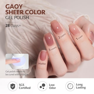 Foto 5 | Foto 5 | Set De Esmaltes De Uñas Gaoy Rose Brown Jelly Gel, 6 Colores, 6,5 Ml - Venta Internacional.