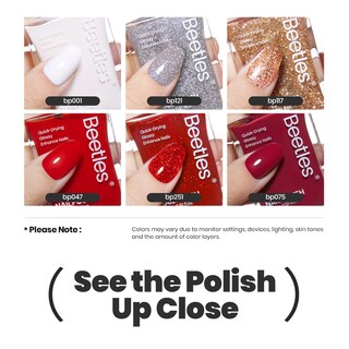 Foto 6 | Foto 6 | Set De Esmaltes De Uñas Beetles Red Glitter Burgundy, 6 Unidades Para Mujer - Venta Internacional.