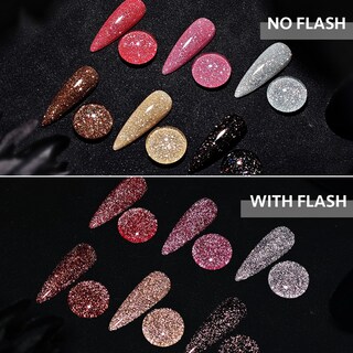 Foto 6 | Foto 6 | Set De Esmaltes De Uñas Gaoy Reflective Glitter, 6 Colores, 7,3 Ml - Venta Internacional.