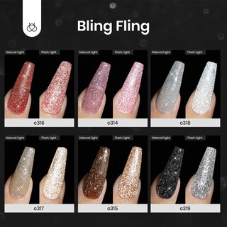Foto 6 | Foto 6 | Set De Esmaltes De Uñas En Gel Con Purpurina Reflectante Para Invierno, 6 Colores - Venta Internacional.