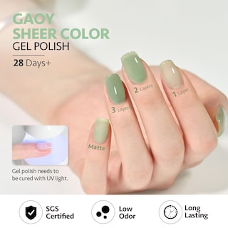 Foto 5 | Foto 5 | Set De Esmaltes De Uñas Gaoy Jelly Green Gel, 6 Colores, 6,5 Ml, Luz Uv - Venta Internacional.