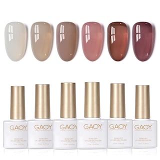 Foto 1 | Foto 1 | Set De Esmaltes De Uñas En Gel Gaoy Jelly Brown White, 6 Colores, 7,3 Ml - Venta Internacional.