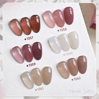 Foto 2 | Foto 2 | Set De Esmaltes De Uñas En Gel Gaoy Jelly Brown White, 6 Colores, 7,3 Ml - Venta Internacional.