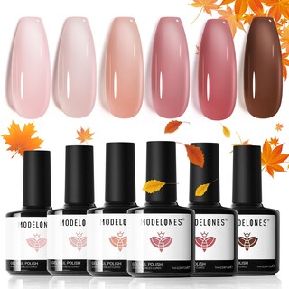 Foto 1 | Foto 1 | Set De Esmaltes De Uñas En Gel Modelones, 6 Colores, Jelly Nude Crystal - Venta Internacional.