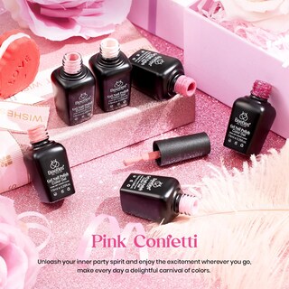 Foto 2 | Foto 2 | Set De Esmaltes De Uñas Beetles Gel, 6 Colores, Confeti, Purpurina Rosa - Venta Internacional.