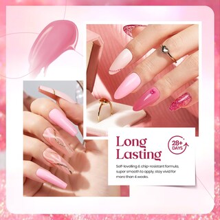 Foto 5 | Foto 5 | Set De Esmaltes De Uñas Beetles Gel, 6 Colores, Confeti, Purpurina Rosa - Venta Internacional.