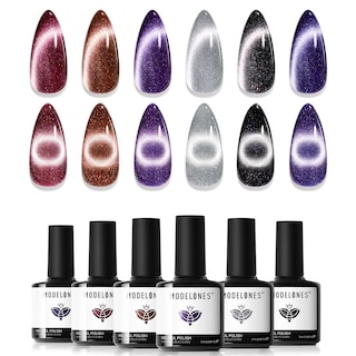 Foto 1 | Foto 1 | Set De Esmaltes De Uñas Modelones Cat Eye Gel, 6 Colores, 7 Ml, Con Imán - Venta Internacional.