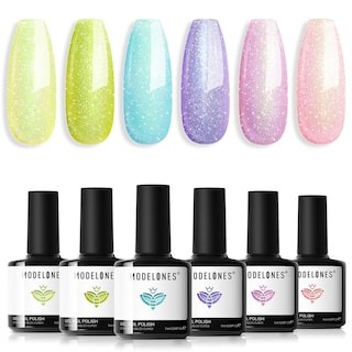 Foto 1 | Foto 1 | Set De Esmaltes De Uñas En Gel Modelones, 6 Colores Pastel Shimmer - Venta Internacional.