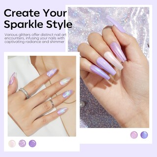 Foto 4 | Foto 4 | Set De Esmaltes De Uñas En Gel Modelones Purple Glitter, 6 Colores - Venta Internacional.