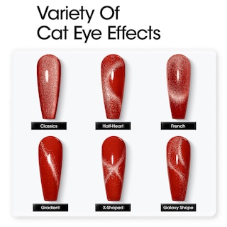 Foto 6 | Foto 6 | Set De Esmaltes De Uñas En Gel Gellen Glitter Cat Eye, 6 Colores, Rojo - Venta Internacional.