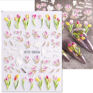 Foto 2 | Foto 2 | Adhesivo Para Uñas Huoguo Ins Net Red 5d Camellia  7 8 X 6 Cm - Venta Internacional.