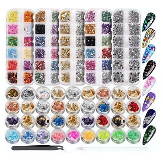 Foto 5 | Foto 5 | Decoración De Uñas 11440 Pcs Rhinestones 36 Macetas Láminas