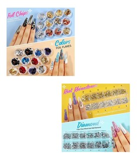 Foto 2 | Foto 2 | Decoración De Uñas 11440 Pcs Rhinestones 36 Macetas Láminas