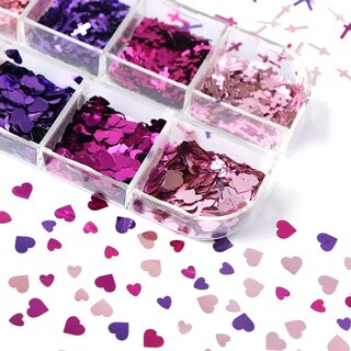 Foto 2 | Foto 2 | Suministros Para Decoración De Uñas Huoguo Valentine's Glitter Heart 3d Hol - Venta Internacional.