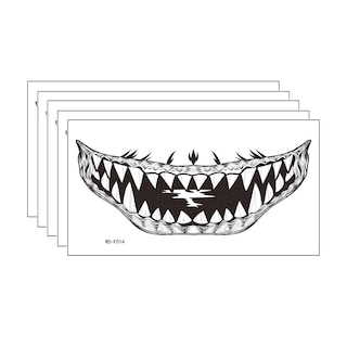 Foto 1 | Foto 1 | Adhesivo De Tatuaje Temporal Para Halloween Dientes De Boca Impermeables - Venta Internacional.