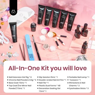 Foto 2 | Foto 2 | Kit de Gel para Extensiones de Uñas Beetles Poly con Lámpara 22 Piezas - Venta Internacional