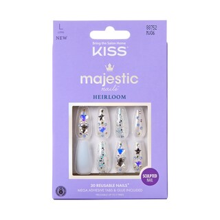 Foto 1 | Foto 1 | Presiona Las Uñas Kiss Majestic 'your Grace' De Color Azul Claro, Largo - Venta Internacional.