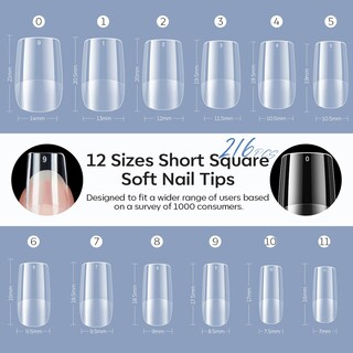 Foto 6 | Foto 6 | Gel Preformado Para Uñas Modelones Short Square, 216 Unidades - Venta Internacional.