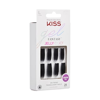 Foto 2 | Foto 2 | Gel Kiss Fantasy «jelly Gelée» De Press On Nails, Negro Con Pegamento - Venta Internacional.