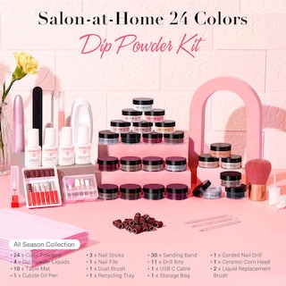 Foto 7 | Foto 7 | Kit De Uñas Azurebeauty Dip Powder Con Taladro Eléctrico Para Uñas, 24 Colores - Venta Internacional.