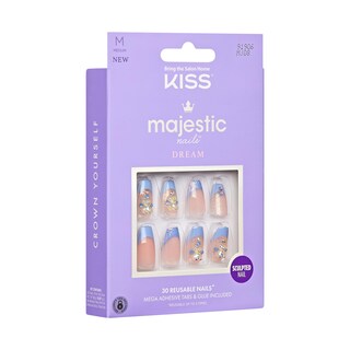Foto 5 | Foto 5 | Uñas A Presión Kiss Majestic 'the Queen' Azul Claro Medio - Venta Internacional.