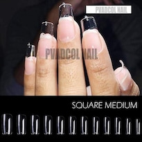 Puntas De Uñas Postizas Huoguo  Tacón De Aguja Transparente Esculpido Con Cobertura Completa - Venta Internacional.
