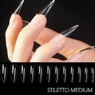 Foto 2 | Foto 2 | Puntas De Uñas Postizas Huoguo Tacón De Aguja Transparente Esculpido Con Cobertura Completa - Venta Internacional.