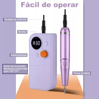 Foto 4 | Foto 4 | Esmeril para Uñas Belug color Púrpura 30000 Rpm + Accesorios