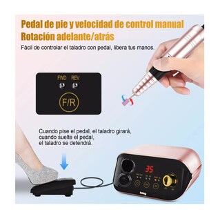 Foto 3 | Foto 3 | Pulidor Esmeril Drill Para Uñas Profesional C/pedal 35000rpm Multicolor Belug