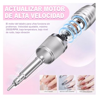 Foto 2 | Foto 2 | Pulidor Esmeril Uñas Taladro 45000rpm Recargable Dril Morado