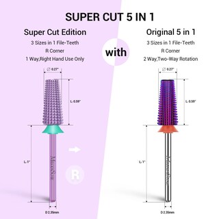Foto 3 | Foto 3 | Brocas Para Uñas Melodysusie Super Cut Edition 5 En 1, Color Morado - Venta Internacional.