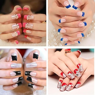 Foto 5 | Foto 5 | Uñas Postizas Artificiales Con Punta Acrílica Francesa Con Cortaúñas - Venta Internacional.