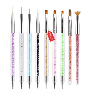 Foto 1 | Foto 1 | Pinceles Liner Mano Alzada Punteros 9 Pzs Coloridos