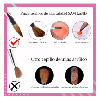 Foto 5 | Foto 5 | Pinceles de Uñas Acrílico 3 Pzs Rosa Número 6/8/12/3d
