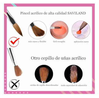 Foto 5 | Foto 5 | Pinceles De Uñas Acrílico Belug 3 Pzs, Numero 6, 8, 12 Y 3d Rosa