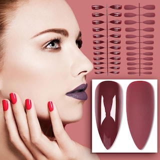 Foto 1 | Foto 1 | Manicura De Salón Ovalada Y Puntiaguda De False Nails Huoguo 24 Piezas - Venta Internacional.